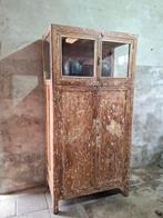 Stoere antiek vintage kast uit India vitrinekast, Huis en Inrichting, Zo goed als nieuw, N, 25 tot 50 cm, B