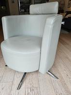 Draaifauteuil met hoofdsteun, Huis en Inrichting, Fauteuils, Ophalen, Gebruikt, 50 tot 75 cm, Leer