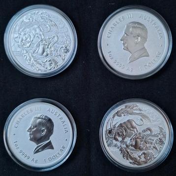 4x 1 oz Four Guardians Myths & Legends Zilver Munten 2024 beschikbaar voor biedingen