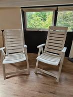 3 witte kunststof tuinstoelen. Verstelbaar., Tuin en Terras, Tuinstoelen, Ophalen of Verzenden, Zo goed als nieuw, Kunststof, Verstelbaar