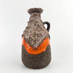 Vintage Strehla vaas grijs oranje 16 cm hoog, Antiek en Kunst, Ophalen of Verzenden