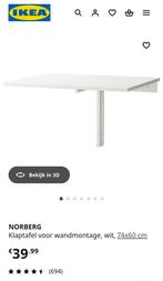 Ikea Klapbureau - Ruimtebesparend! ZGAN, Metaal, 50 tot 100 cm, Vierkant, Zo goed als nieuw