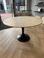 Ronde travertin eettafel, Huis en Inrichting, Tafels | Eettafels, Ophalen, Zo goed als nieuw, Rond, 100 tot 150 cm