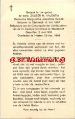 Resink Hermana (zr Valentia) 1887 Steenwijk 1968 Heeten -160, Verzamelen, Bidprentje, Ophalen of Verzenden