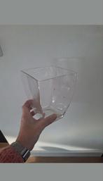 Vaas glazen vaas Vaasje tulpenvaas vierkant, Overige kleuren, Ophalen of Verzenden, Minder dan 50 cm, Glas