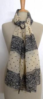 Mooie zwart/beige print sjaal, Verzenden, Zo goed als nieuw, Maat 38/40 (M), Sjaal