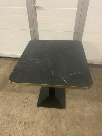 2 horeca restaurant tafel zwart marmer look 70x80 cm beschikbaar voor biedingen