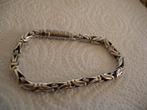 Een mooie Verzilverde Heren Schakel Armband, Verzenden, Zilver, Armband