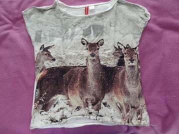 leuk shirt met herten mt 34 als nieuw beschikbaar voor biedingen