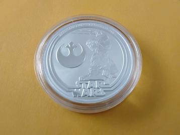 STAR WARS LUKE SKYWALKER ZILVEREN MUNT 1 OUNCE  beschikbaar voor biedingen