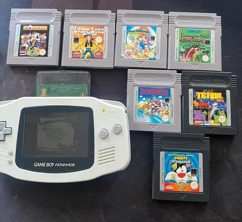GameBoy Advance met 12 Games, Spelcomputers en Games, Spelcomputers | Nintendo Game Boy, Zo goed als nieuw, Game Boy Color, Ophalen of Verzenden