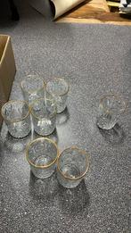 Drinkglazen met gouden rand 7 stuks, Verzamelen, Glas en Borrelglaasjes, Ophalen of Verzenden, Zo goed als nieuw