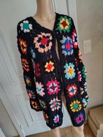 Granny square vest trui sweater, Kleding | Dames, Truien en Vesten, Verzenden, Zwart, Maat 42/44 (L), Nieuw