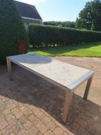Rvs buitentafel met graniet 2bladen, Tuin en Terras, Ophalen of Verzenden, Rechthoekig, Rvs