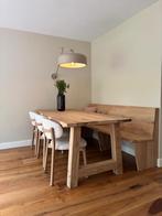 Handgemaakte eetafel (licht eiken), Eikenhout, Landelijk, Vijf personen of meer, Rechthoekig