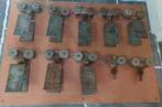 10 Vintage Henderson rollen van oude boederijschuifdeuren, Gebruikt, Overige typen, Ophalen of Verzenden, IJzer