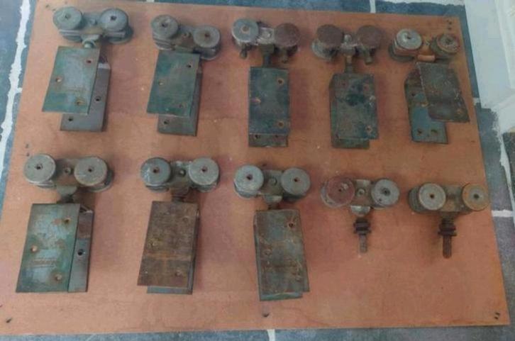 10 Vintage Henderson rollen van oude boederijschuifdeuren, Doe-het-zelf en Verbouw, Hang- en Sluitwerk, Gebruikt, Overige typen