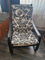 IKEA POÄNG Fauteuil - Zwart/Wit Patroon, Ophalen, Gebruikt, Zwart, Stof