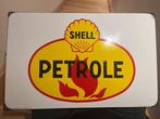 Shell emaille plaat 1958 in topstaat, Verzamelen, Merken en Reclamevoorwerpen, Ophalen of Verzenden, Gebruikt, Reclamebord
