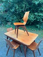 Eethoek 4 persoons louis van Teeffelen teak hout jaren 60, Huis en Inrichting, Ophalen, Gebruikt, Bruin, Vijf, Zes of meer stoelen