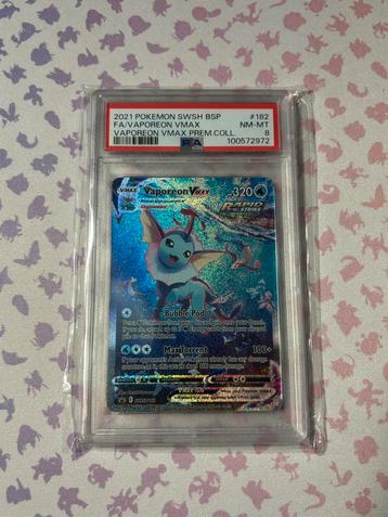 PSA 8 VAPOREON VMAX ALT ART 182 SWSH BLACK STAR PROMO beschikbaar voor biedingen