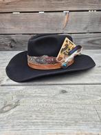 Stetson Western 'Black Spades' Fedora, Stetson, Hoed, Ophalen of Verzenden, Zo goed als nieuw