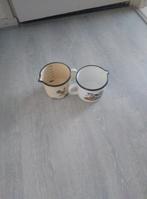 2 emaille melkkannen, Antiek en Kunst, Antiek | Emaille, Ophalen of Verzenden