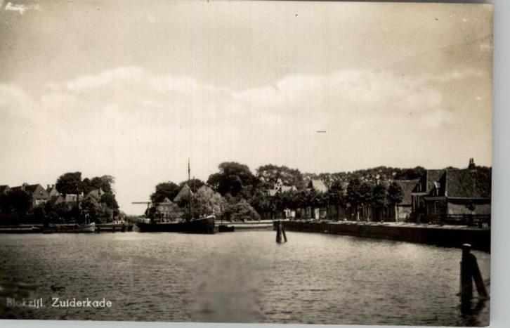 Blokzijl Zuiderkade uitg J. de Liefde  fotokaart, Verzamelen, Ansichtkaarten | Nederland, Ongelopen, Overijssel, Voor 1920, Verzenden