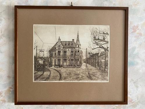 Ets ,   Noordwijk    rond    1950, Antiek en Kunst, Kunst | Etsen en Gravures, Ophalen of Verzenden