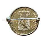 Nederland gouden tientje 1875 Willem 3 in gouden rand/broche, Ophalen of Verzenden, Goud