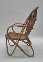 Vintage rotan fauteuil Rohe Noordwolde stoeltje riet stoel, Ophalen, Gebruikt, ., Minder dan 75 cm