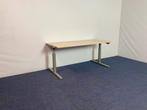 4 x Bureau Gispen (slinger), licht eiken blad, 160 x 80 cm., Ophalen, In hoogte verstelbaar, Gebruikt, Bureau