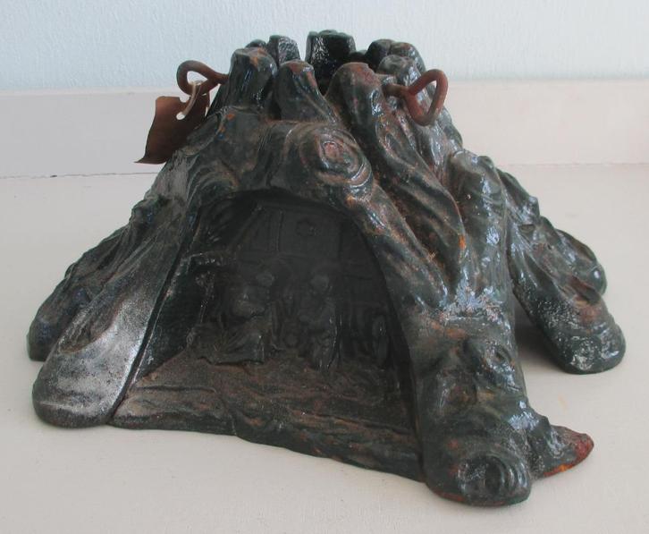 Gietijzeren Kerstboomstandaard Grot ca 1900 Jugendstil/Art ., Diversen, Kerst, Gebruikt, Ophalen of Verzenden