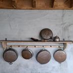 Div. oude brocante koperen pan pot 2 handgreepjes *Etage3*, Gebruikt, ., Ophalen of Verzenden, .