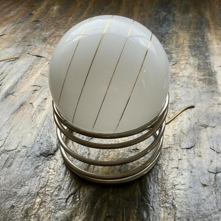 Vintage Spiraal Lamp WOJA/Massive - Ingo Mauer Stijl, Huis en Inrichting, Lampen | Tafellampen, Gebruikt, Minder dan 50 cm, Glas
