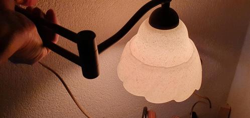 Kemner bronskleurige scharnierende wandlamp, Huis en Inrichting, Lampen | Wandlampen, Zo goed als nieuw, Glas, Metaal, Ophalen of Verzenden
