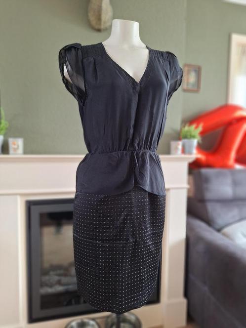 Hoss Intropia zwart zijden viscose jurk 38 36 M gratis v. NL, Kleding | Dames, Jurken, Zo goed als nieuw, Maat 38/40 (M), Zwart