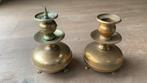 Twee antieke koperen/messing kandelaars, Ophalen of Verzenden, Koper of Brons