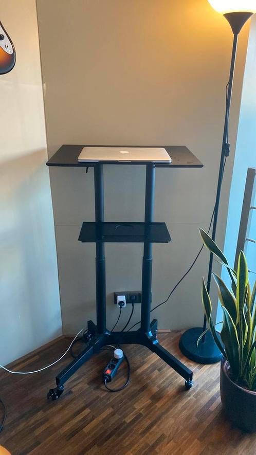 Adjustable Mobile Standing Desk with Wheels, Huis en Inrichting, Tafels | Statafels, Zo goed als nieuw, Ophalen