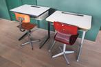 schooltafel schoolstoel Marko bureau 2 sets vintage, Gebruikt, Ophalen, Bureau