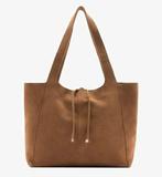 Mango CURRY Suède shopper tas schoudertas camel beige, Ophalen of Verzenden, Nieuw, Beige, Leer