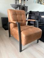 Fauteuil microleer cognac – industriële stijl, Ophalen, Overige materialen, Industrie, 75 tot 100 cm