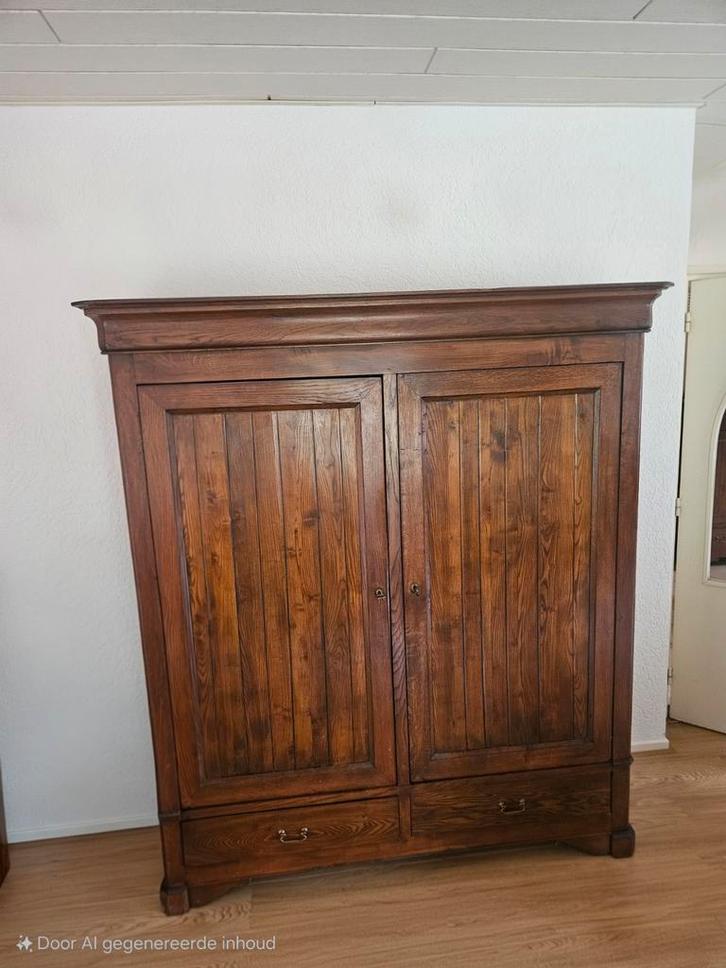 Massief Eiken Zitgroep met Buffellederen Stoelen, Huis en Inrichting, Complete inboedels, Ophalen
