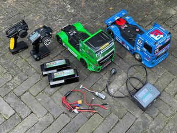 2x Truck Tamiya COMPLEET ! Team Reinert Racing MAN TGS TT-01 beschikbaar voor biedingen