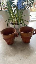 2 antieke aardbeien potjes, Rond, Ophalen of Verzenden, Zo goed als nieuw, Aardewerk