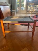 Vintage houten bankje / voetenbankje, Ophalen, Gebruikt, 75 tot 100 cm, Rechthoekig
