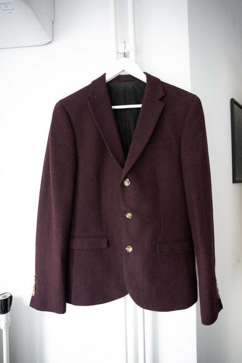 Bordeauxrood wollen colbert Asos maat 48 (M), Kleding | Heren, Kostuums en Colberts, Gedragen, Maat 48/50 (M), Overige kleuren
