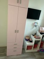 Roze kledingkast IKEA Smastad met opzetkast, Huis en Inrichting, 50 tot 100 cm, Met hangruimte, 50 tot 75 cm, Zo goed als nieuw