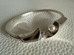 M131/SCROEPELS Vintage Zilveren parel armband Denemarken, Gebruikt, Verzenden, X, Zilver