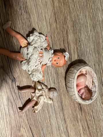 Celluloid Popjes - Vintage Set van 3 beschikbaar voor biedingen